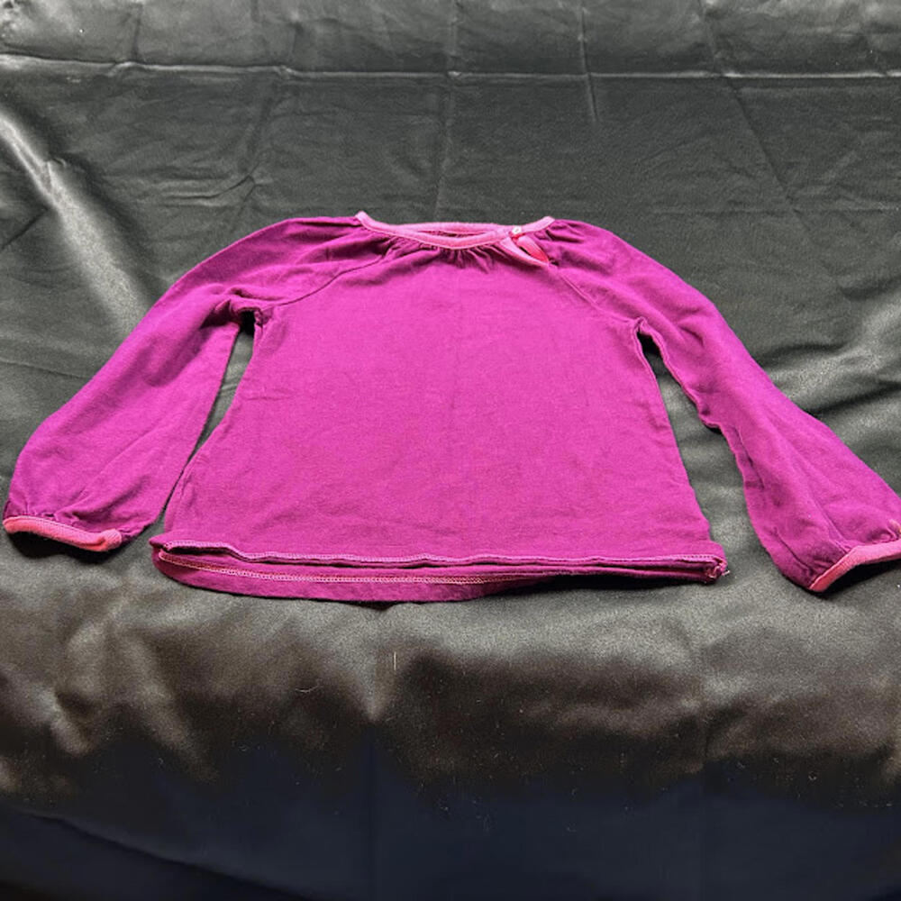 Old Navy Girls Shirt‎ 4T Purple Long Sleeve Pink Trim EUC